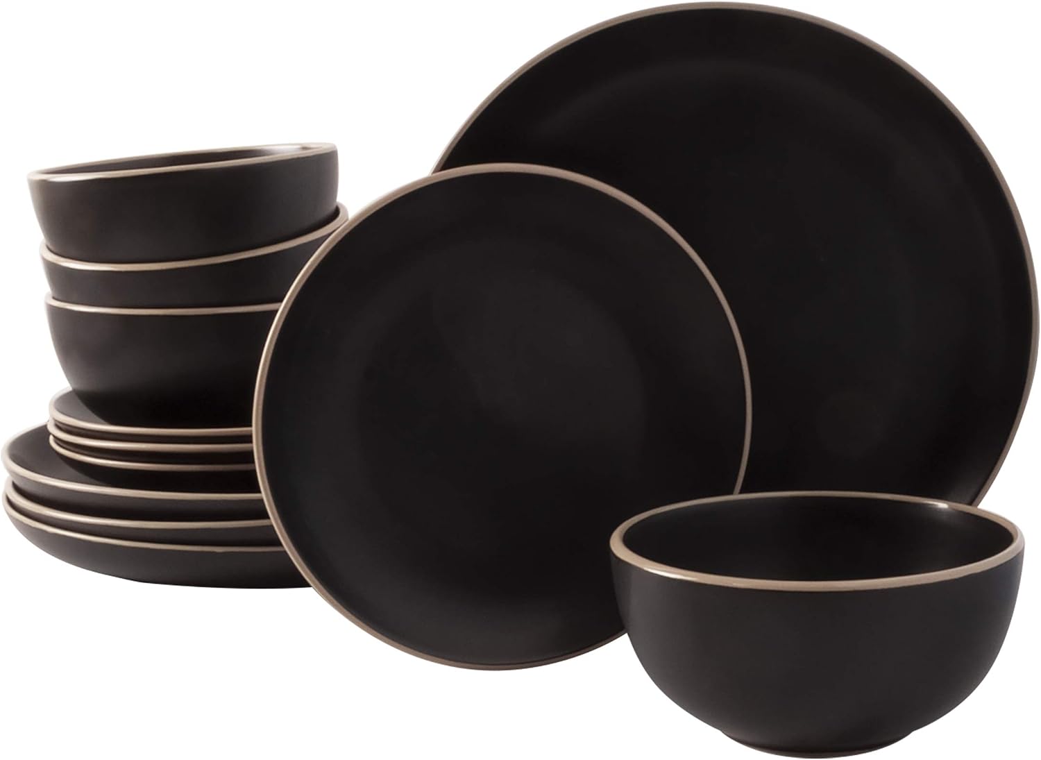 Gibson Home Rockaway 12-Piece Stoneware Dinnerware Set